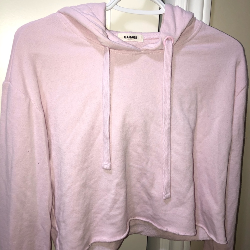 🛍GARAGE PINK CROPPED HOODIE